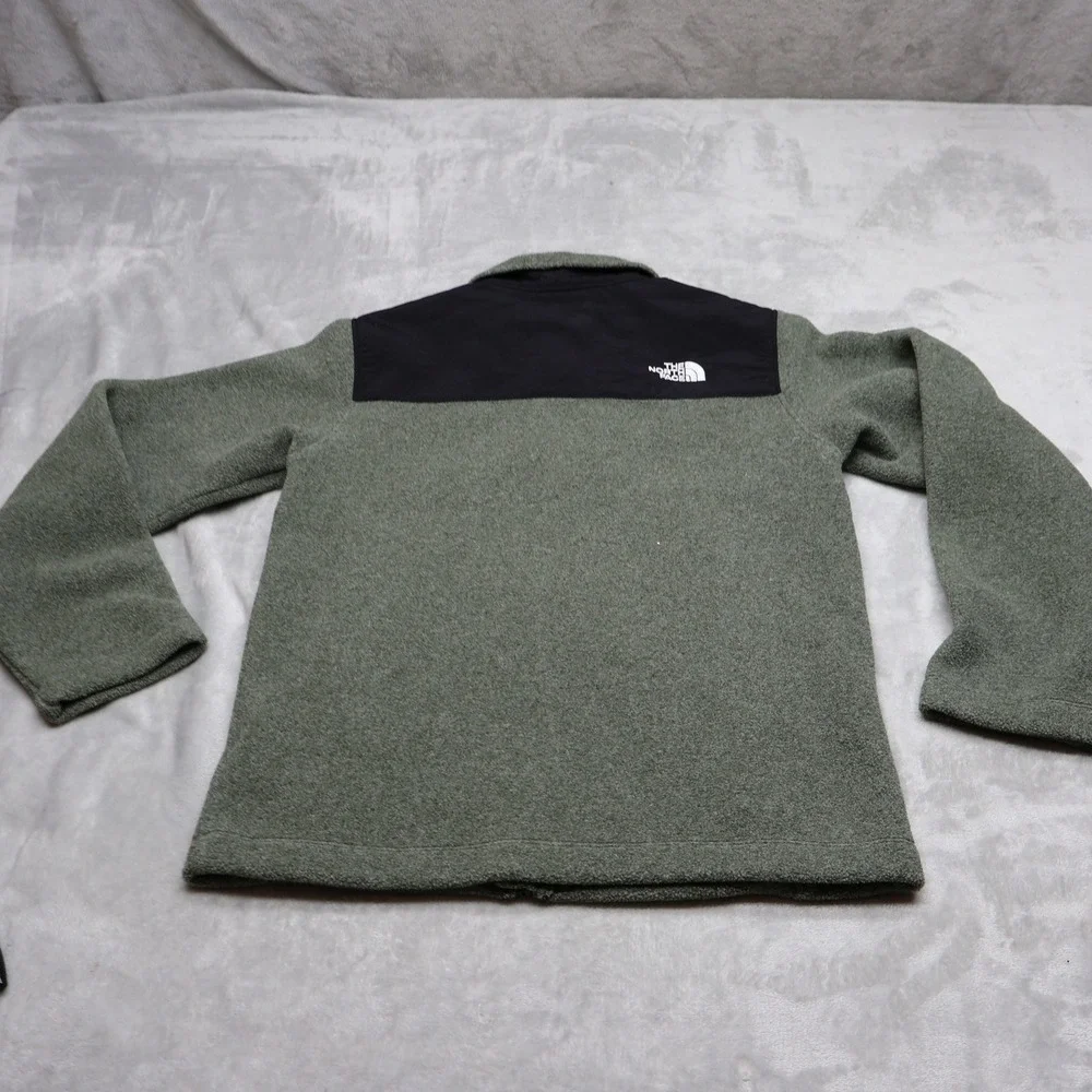 North Face Jacket Youth Medium 10/12 Green Denali Fleece Full Zip Outdoor Hiking